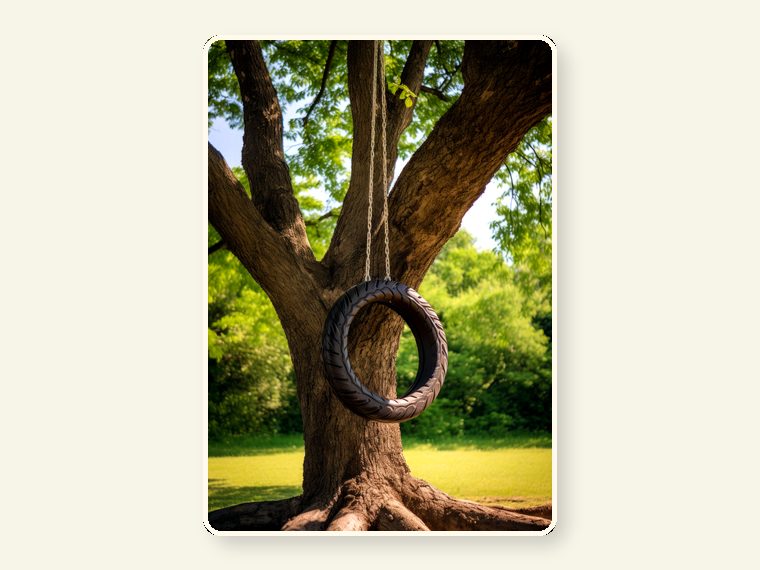 Tire Swing Hanging From Tree In Park 53689340 — practical support item linked to food, warmth, repairs, enrichment or enclosure needs.
